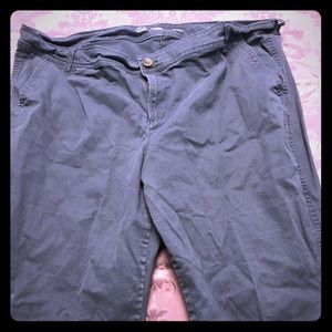 Navy blue khakis in both regular and long